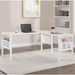 OSP Home Prado 60" L-Desk with Storage in White, , large