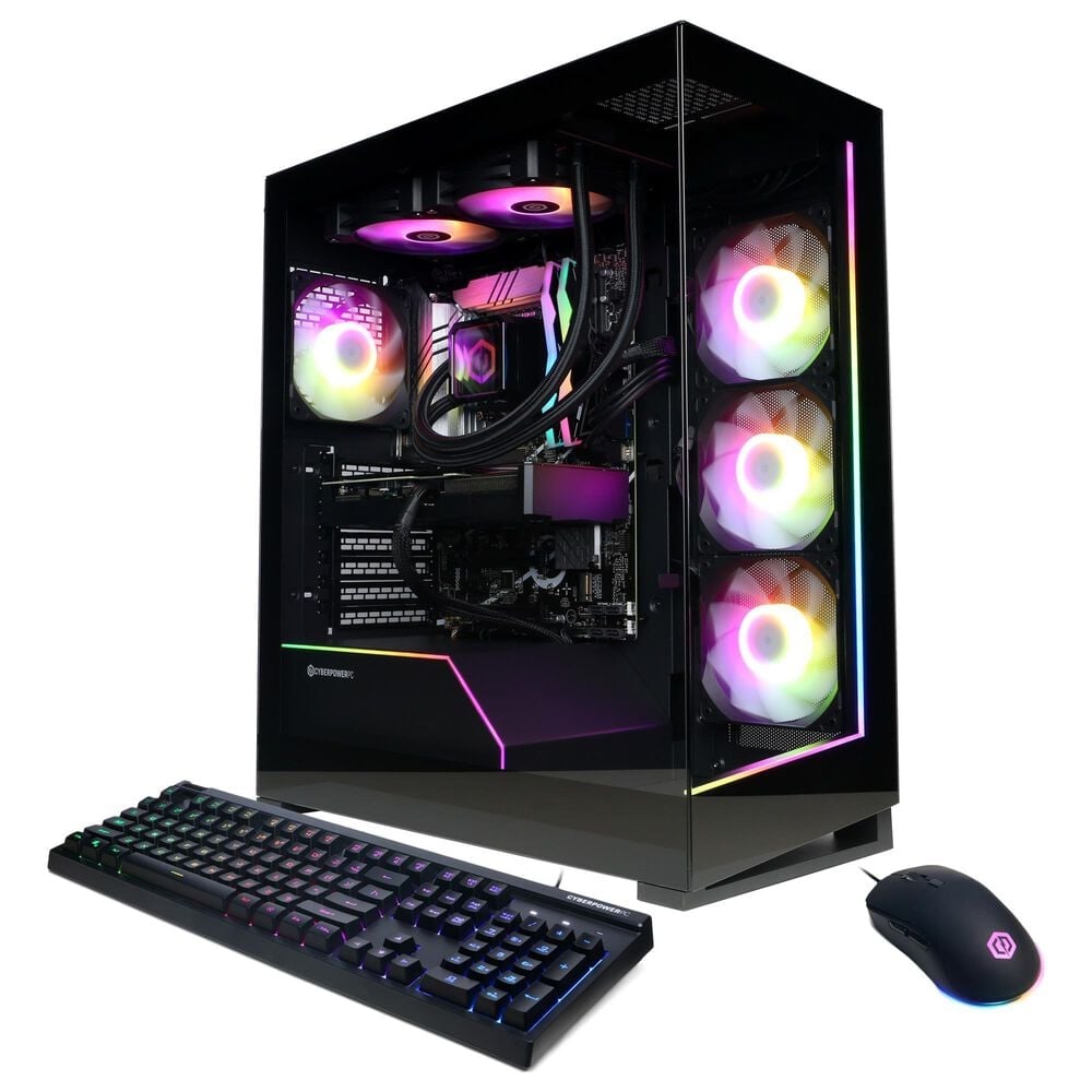 CyberPowerPC Gamer Supreme Gaming Desktop | Intel Core i7-14700KF - 32GB RAM - NVIDIA GeForce RTX 5070 Graphics - 1TB SSD in Black, , large