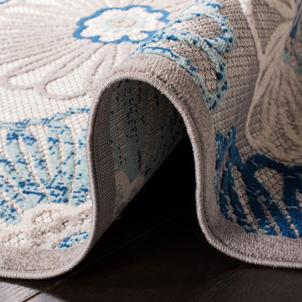 Safavieh Cabana CBN801F 3&#39; Square Grey and Blue Indoor/Outdoor Area Performance Rug, , large