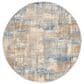 Nourison Rush 4" Round Blue and Beige Area Rug, , large