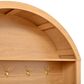 HOMLUX Farmhouse Fabric Arched Top Hall Tree with 5 Metal Hooks and Adjustable Shelves in Natural, , large