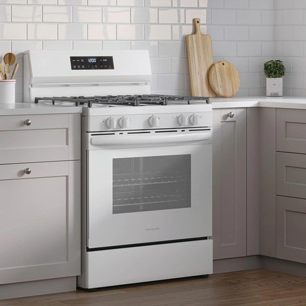 Frigidaire 30" Freestanding Natural Gas Range in White, , large