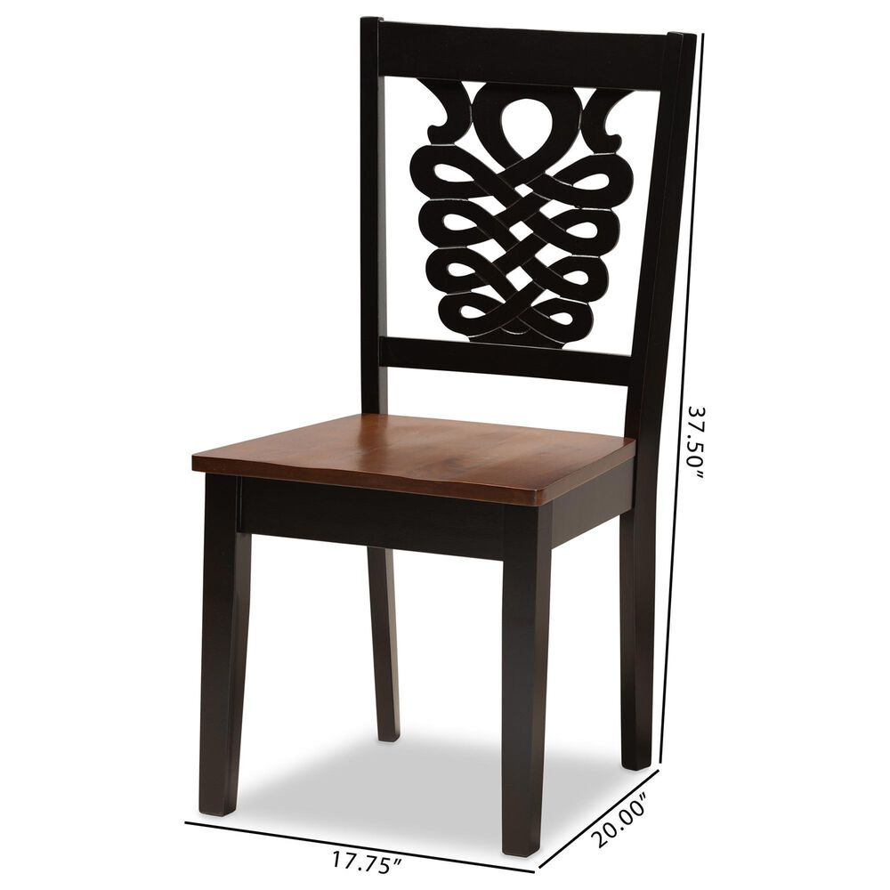 Baxton Studio Gervais Side Chair in Dark Brown and Walnut Brown (Set of 2), , large