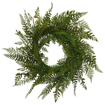 The Gerson Company 26" Fern Wreath in Green, , large