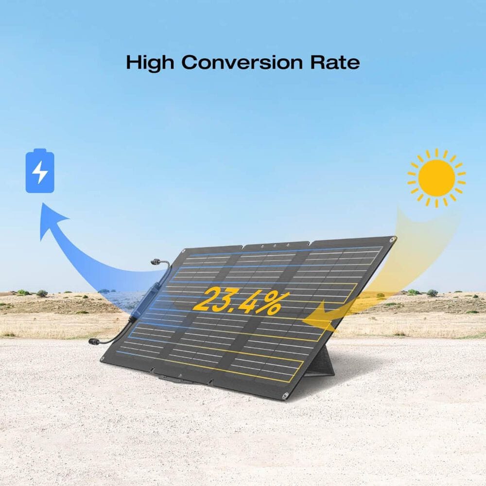 EcoFlow 60W Portable Solar Panel in Black, , large