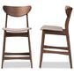 Baxton Studio Latina Counter Stool with Light Grey Cushion in Walnut (Set of 2), , large