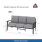 Hearth and Haven Outdoor Sofa with Khaki Metal Frame in Gray, , large