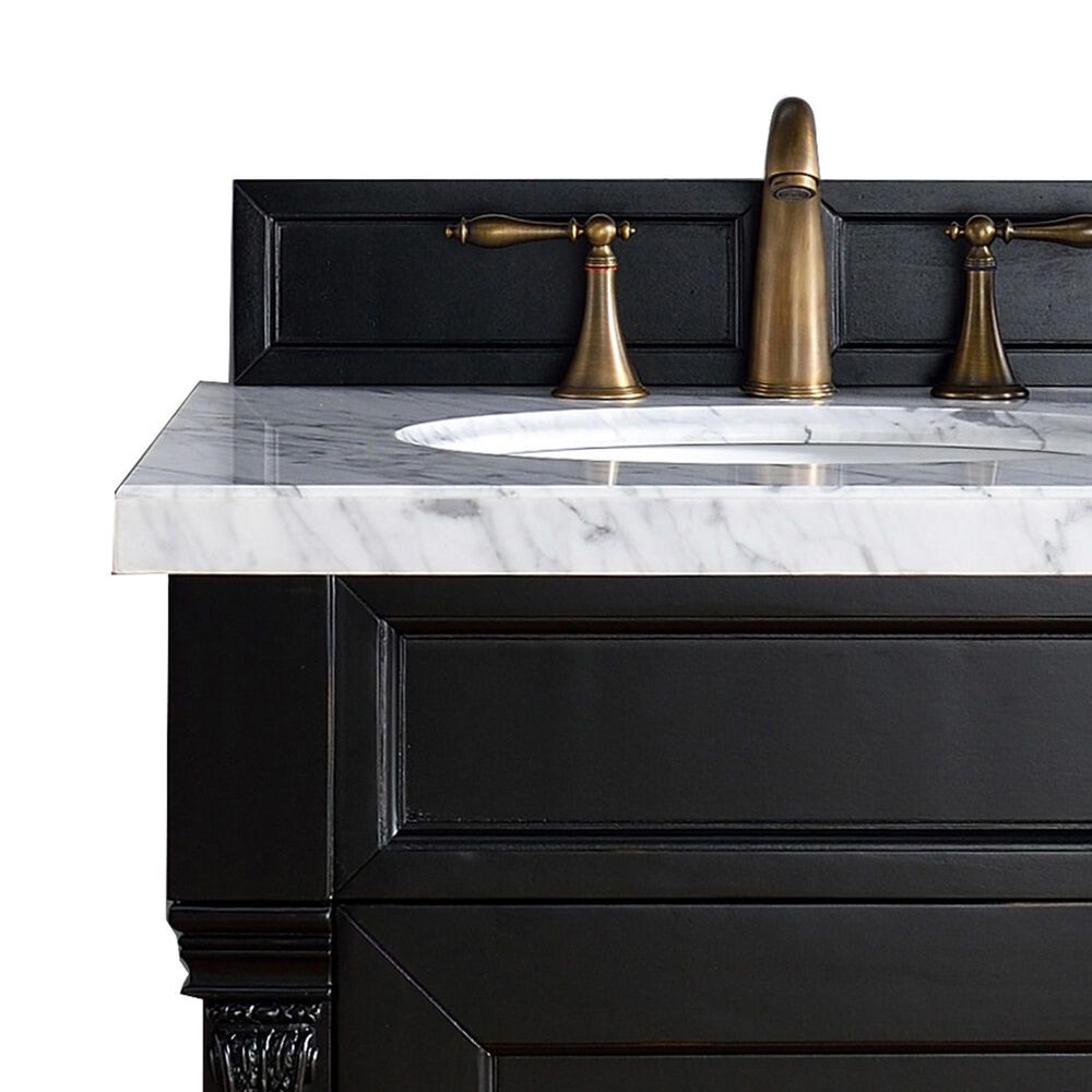 James Martin Vanities Brookfield 26&quot; Single Bathroom Vanity in Antique Black with 3 cm Arctic Fall Solid Surface Top and Rectangle Sink, , large