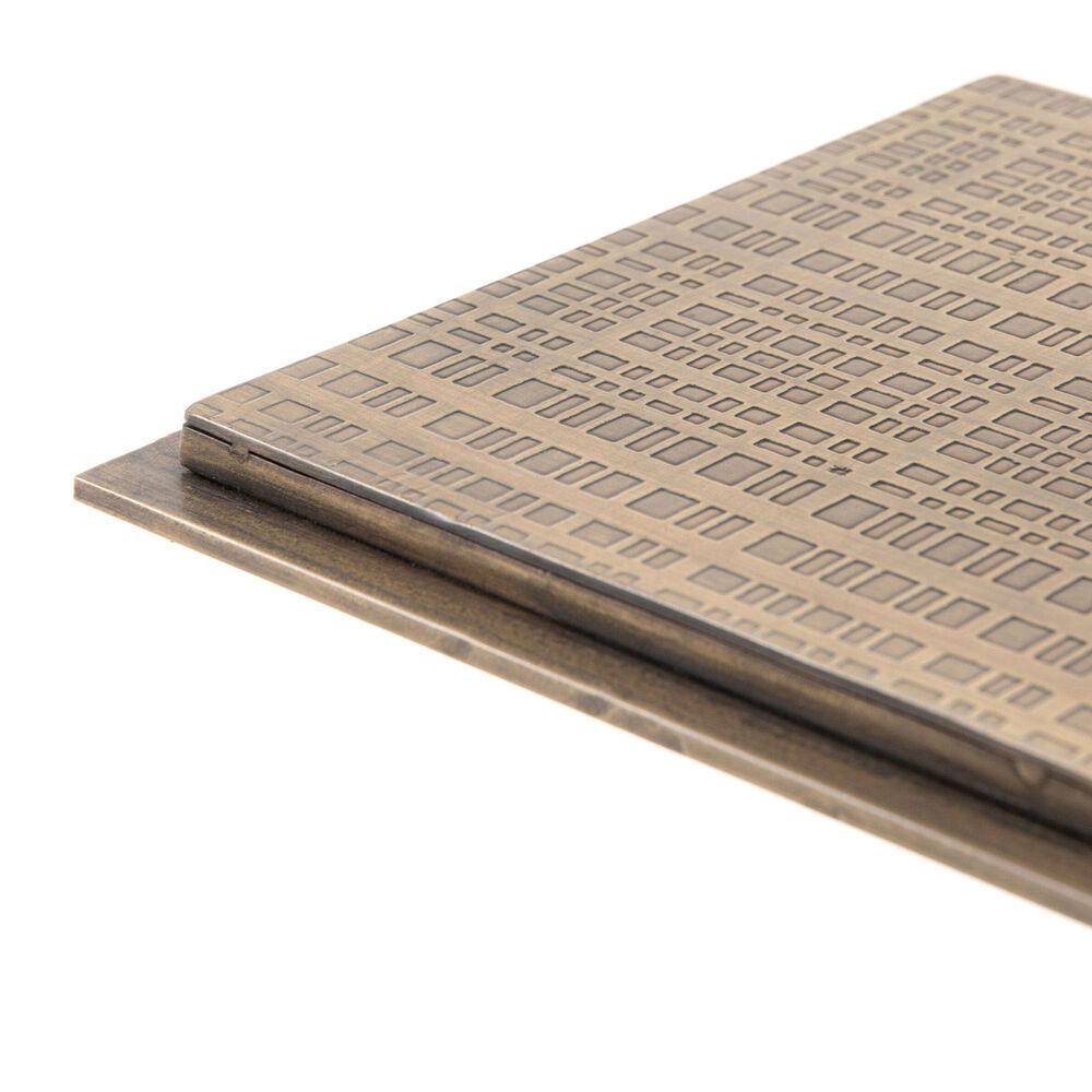 Four Hands Acid Etch C Table in Acid Etched Aged Brass, , large