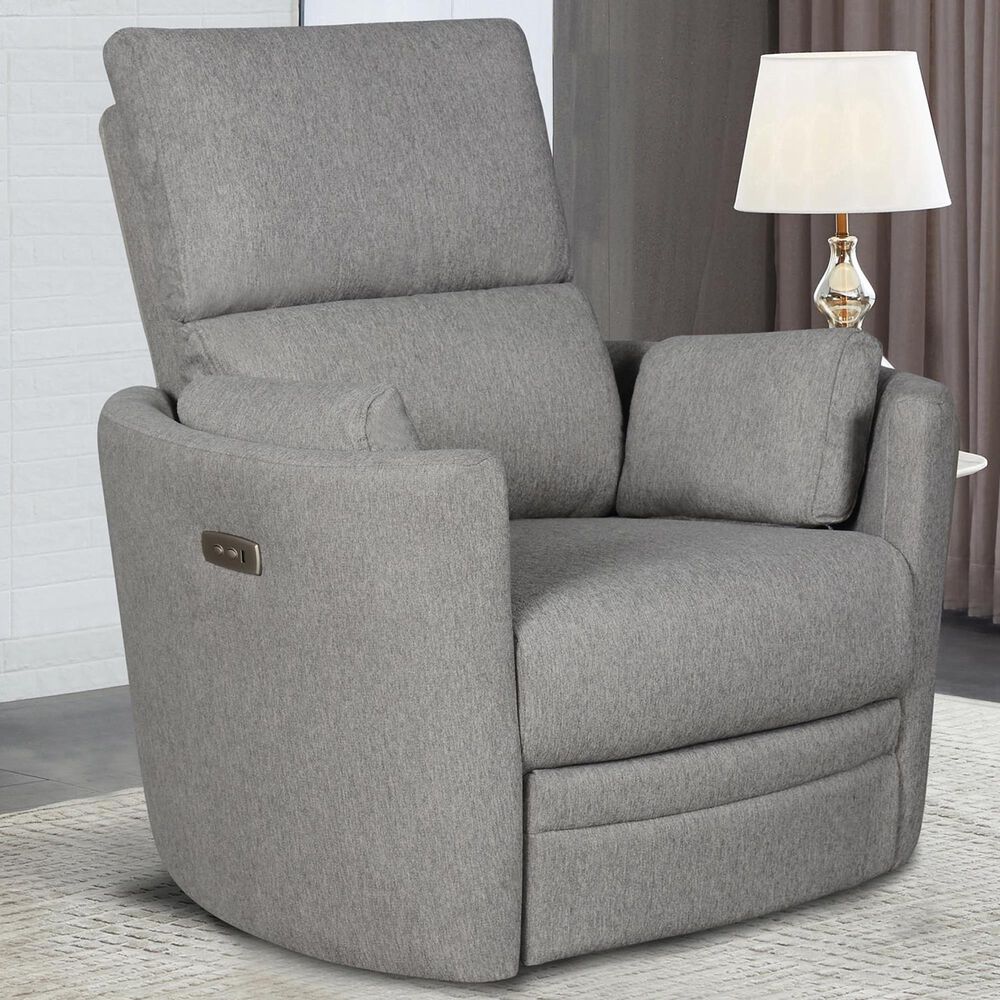 Eastern Shore Compass Power Swivel Glider with USB in Pebble, , large