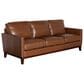 Italiano Furniture Weston Stationary Leather Sofa and Loveseat Set in Highland Brown, , large