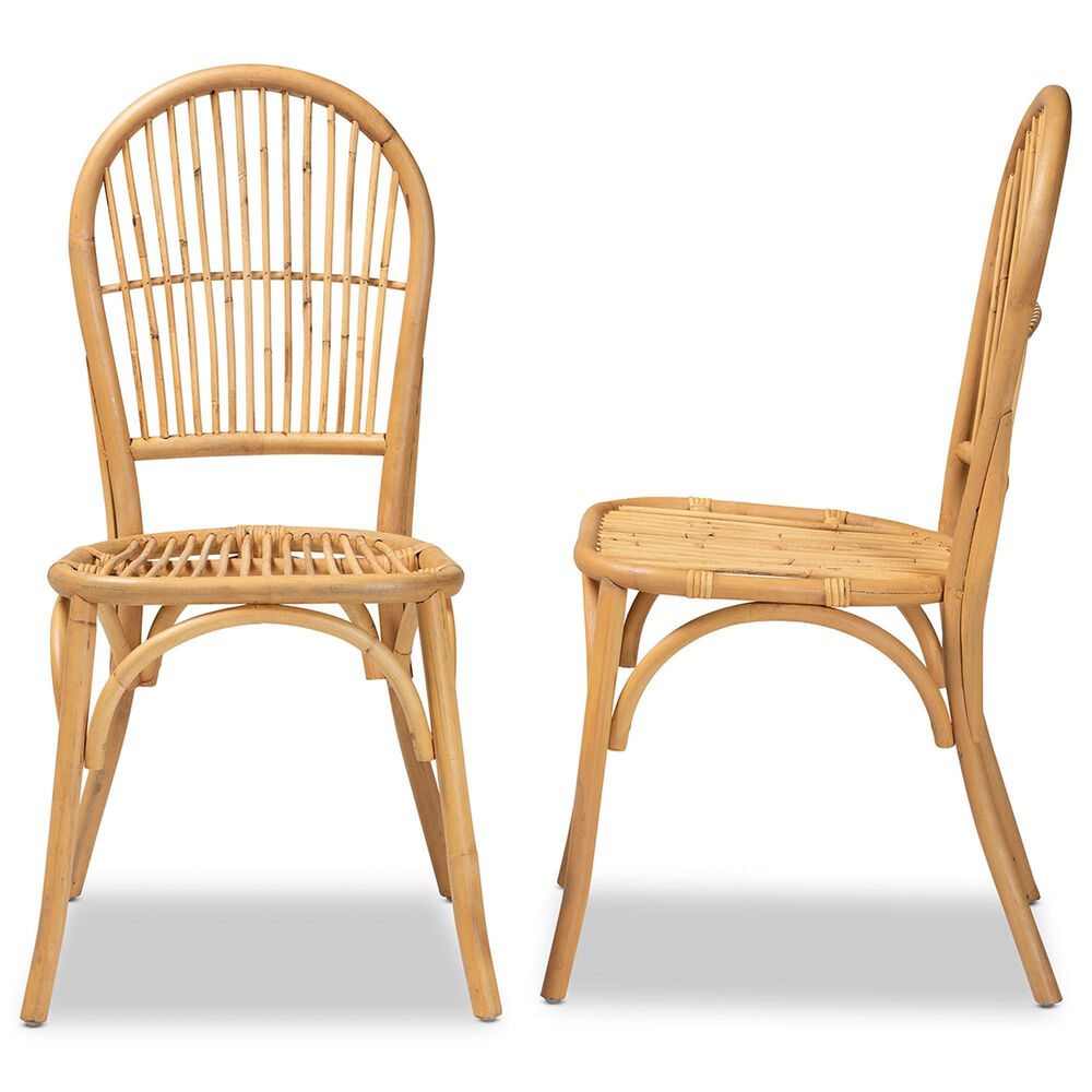 Baxton Studio Wina Side Chair in Natural Brown (Set of 2), , large