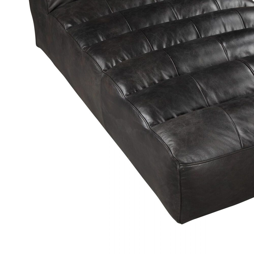 Moe&#39;s Home Collection Ramsay Leather Chaise in Black, , large