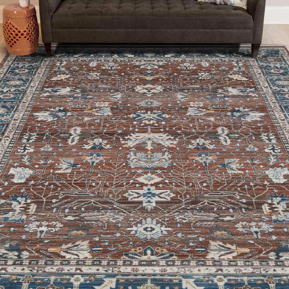 Amer Rugs Arcadia 5&#39; x 7&#39;8&quot; Red Navy Area Rug, , large