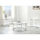 Crystal City Echo Cocktail Table in White Marble and Chrome, , large