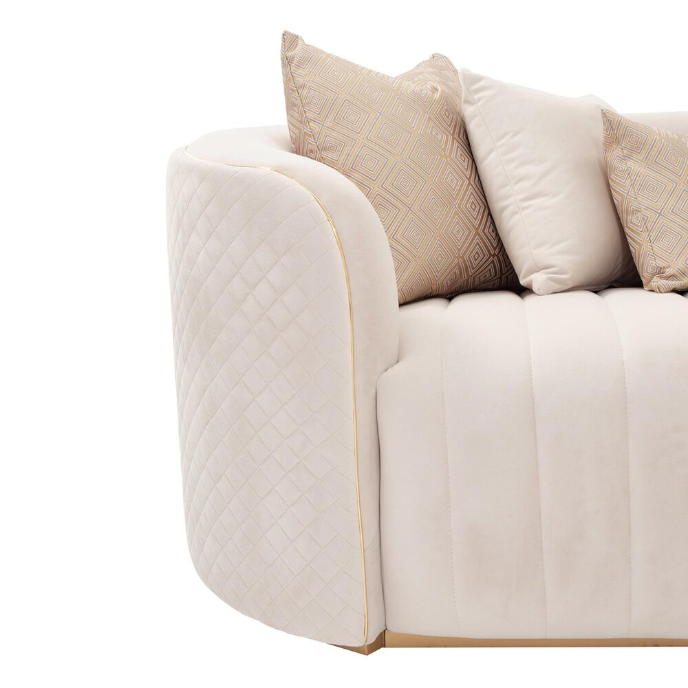 Vista Haus Ariana Stationary Loveseat in Beige Velvet, , large