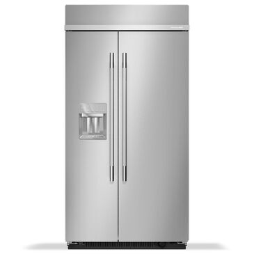 KitchenAid 25.1 Cu. Ft. Built-In Side-by-Side Refrigerator with Exterior Water and Ice Dispenser in PrintShield Stainless Steel, , large