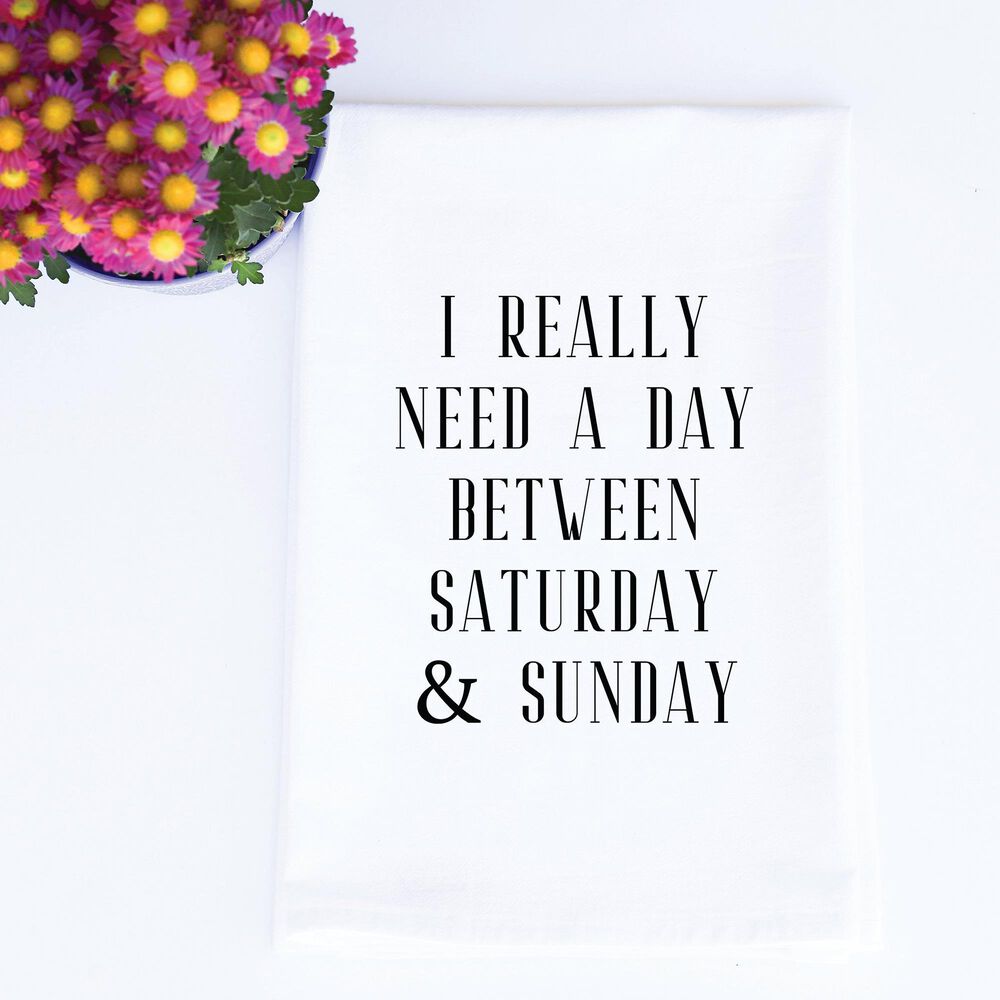 Wildwood Need A Day 30" x 30" Kitchen Towel in White, , large
