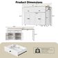 HOMLUX 75" Kitchen Island with Extendable Dining Table in White, , large