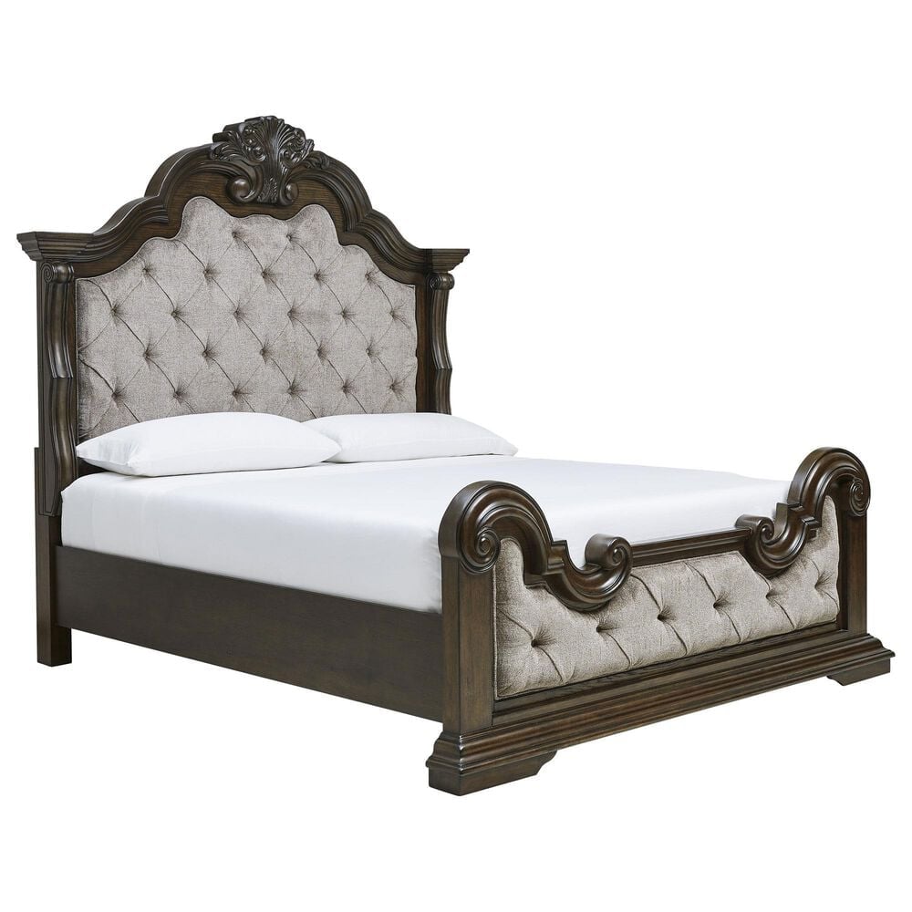 Millenium King Upholstered Bed in Dark Brown, , large