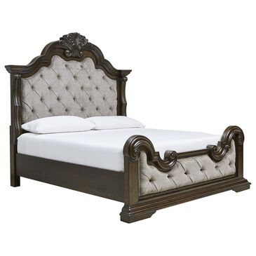 Millenium King Upholstered Bed in Dark Brown, , large