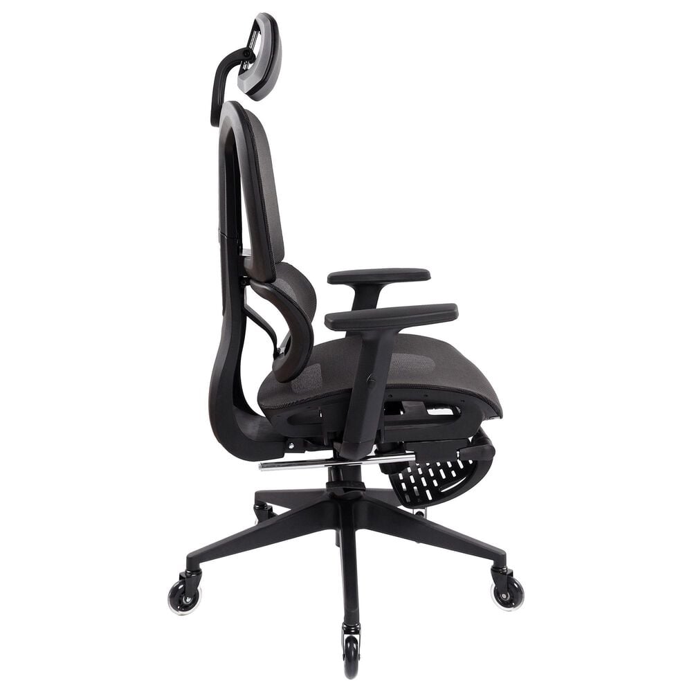 Rta Products Llc Ultimate Reclining Ergonomic Mesh Office Chair with Lumbar Support and Footrest in Black, , large