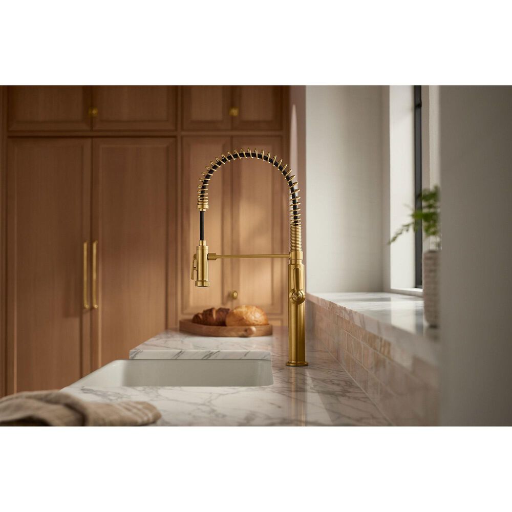Kohler Edalyn Semi-Professional Kitchen Sink Faucet in Vibrant Brushed Moderne Brass, , large