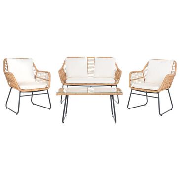 Safavieh Lanty 4-Piece Patio Living Set in White, , large