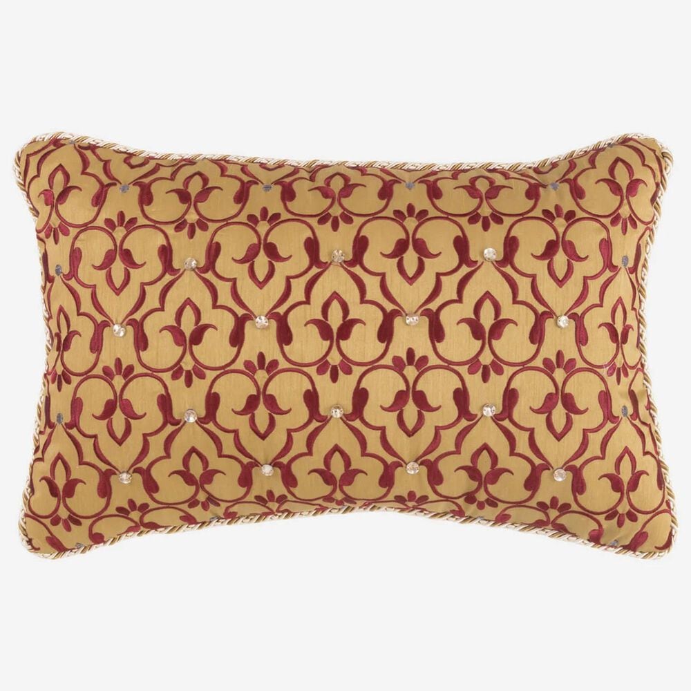 Croscill Home Arden Boudoir Pillow in Red, Sand, Gold and Teal, , large