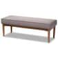 Baxton Studio Arvid Dining Bench with Gray Cushion in Walnut Brown, , large