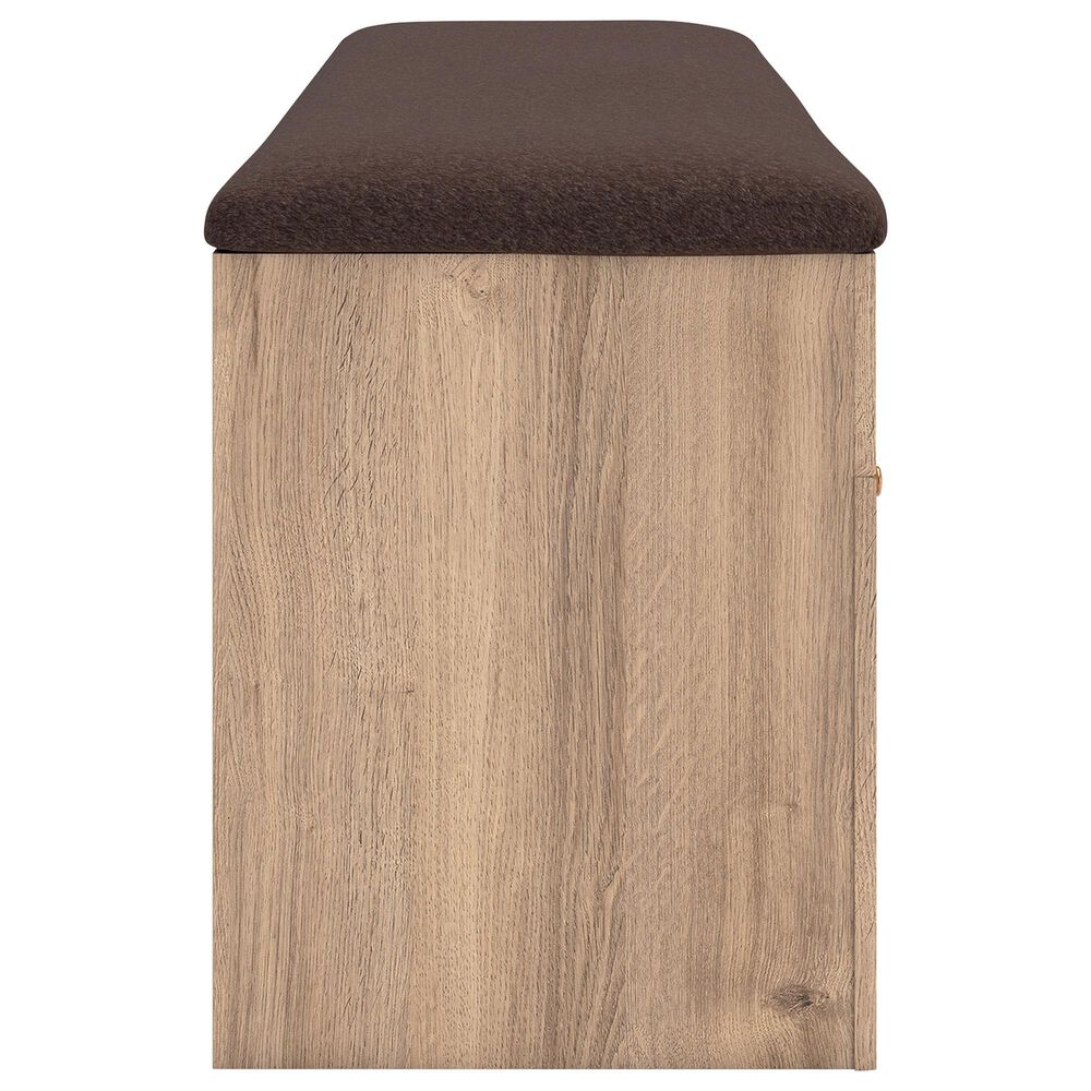 Ashley Kinlanni Storage Bench with Brown Cushion in Tan, , large