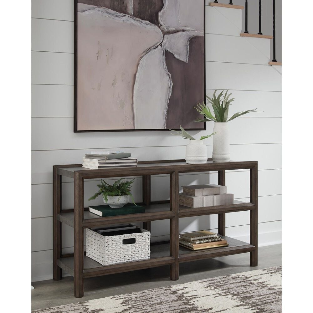 Ashley Kallenny Sofa Table in Dark Brown and Gray, , large