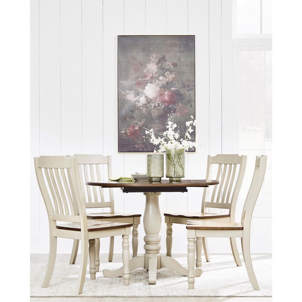 Ashley Wirloni 5-Piece Round Dining Set in Antique White and Brown, , large