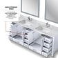 Lexora Home Jacques 84" Double Bathroom Vanity Cabinet Only in Distressed Grey and 34" Mirrors, , large