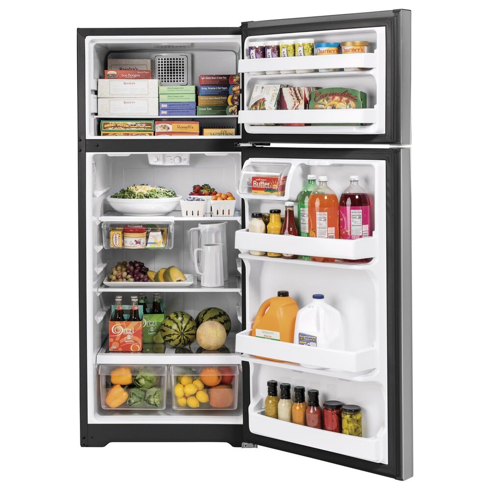 GE Appliances 17.5 Cu. Ft. GTS18HYNRFS Top Freezer Refrigerator in Stainless Steel, , large