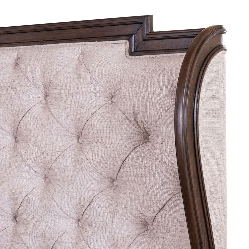 Belle Furnishings Provence Park 3-Piece Queen Upholstered Shelter Bedroom Set with Two Nightstands in Chateau Brown, , large