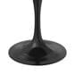 Leisuremod LeisureMod Verve Collection 36 Round Dining Table, Black Base with Sintered Stone White Top, , large