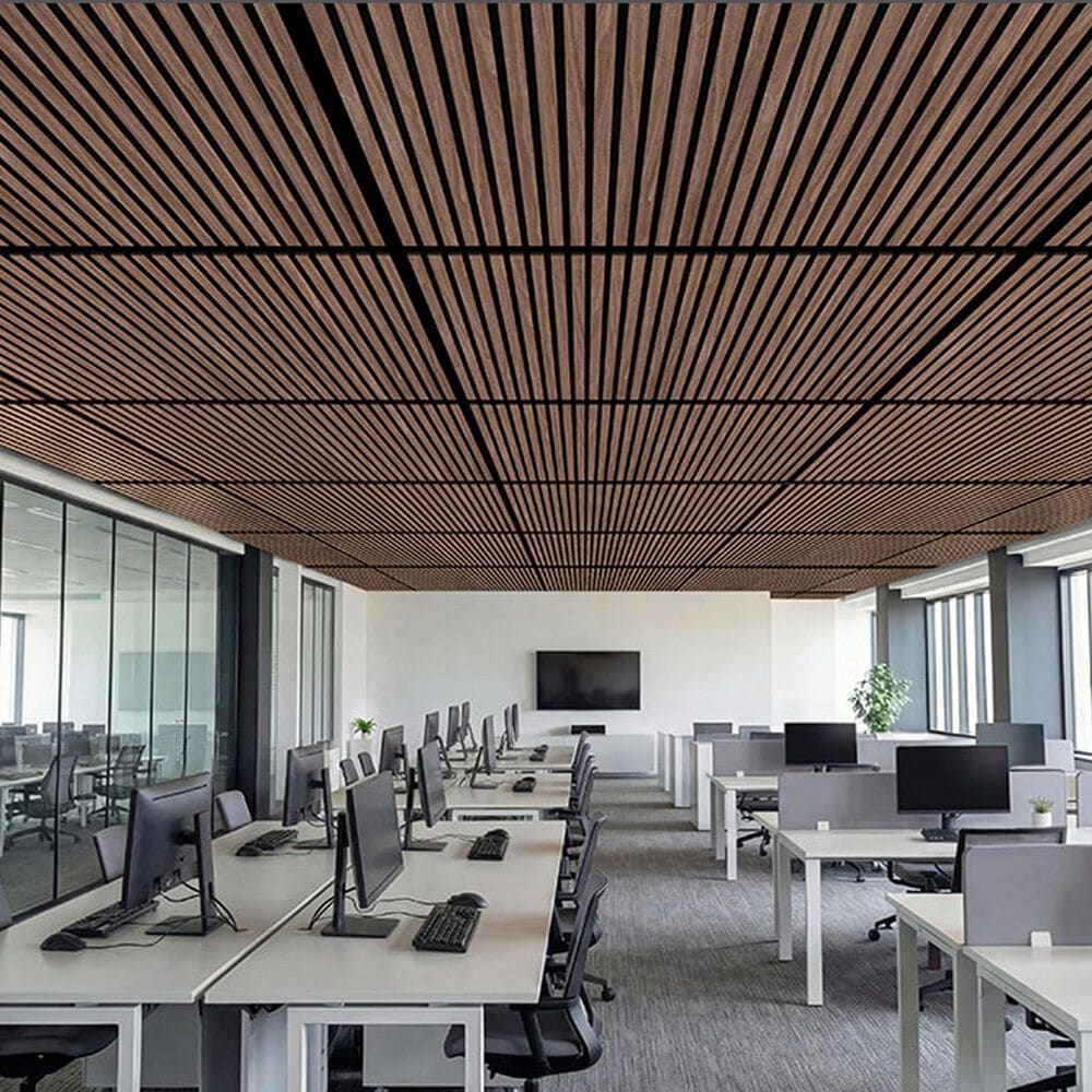 MS International Sonowood Sable 24" x 48" Acoustic Wood Slat Panels, , large