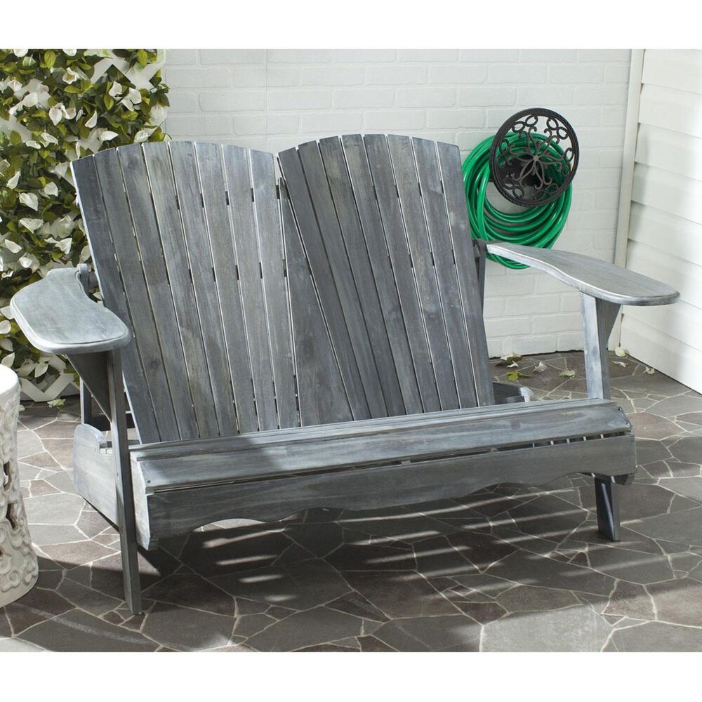 Safavieh Hantom Acacia Wood Garden Bench in Ash Grey, , large
