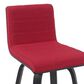 Armen Living Vienna Swivel Bar Height Stool with Red Upholstery in Black Brushed, , large