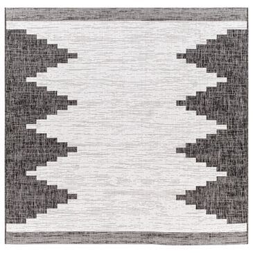 Surya Eagean EAG-2356 Black, Off-White and Charcoal 7"10" Square Indoor/Outdoor Area Rug, , large