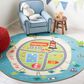 Safavieh Kids Playhouse KPH202M 5" Round Blue and Green Rug, , large