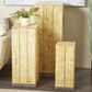 Maple and Jade 3-Piece Side End Pedestal Table Set in Oiled Brown, , large