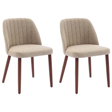 GARVEE Side Chair with Fabric Upholstery in Camel (Set of 2), , large