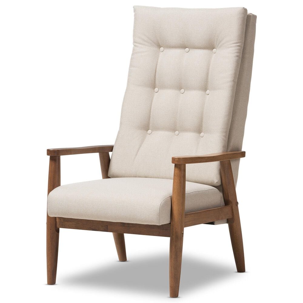Baxton Studio Roxy High-Back Chair in Light Beige, , large