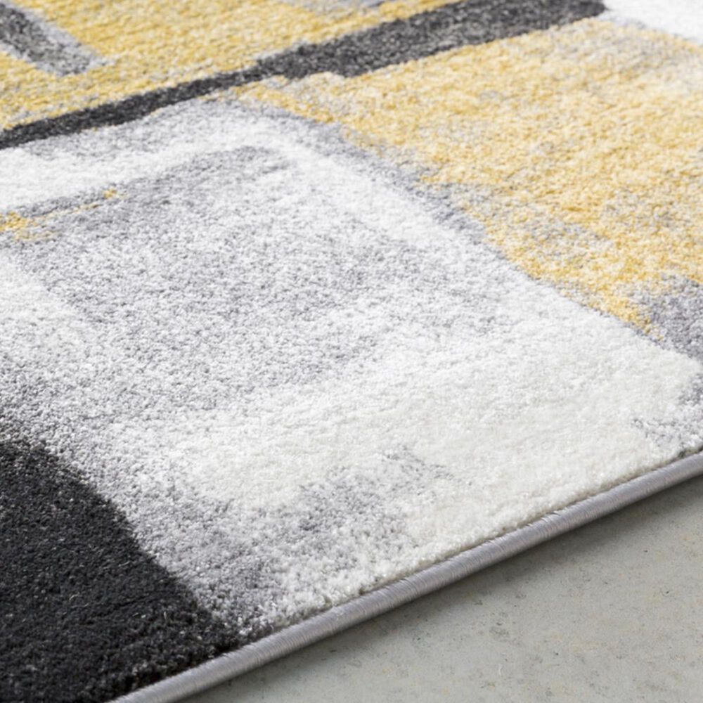 Surya Pepin PEI-1020 5&#39;3&quot; x 7&#39;6&quot; Black, Medium Gray and Mustard Area Rug, , large