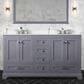 Lexora Home Dukes 48" Single Bathroom Vanity in Dark Grey with 2 cm White Cultured Marble Top and Rectangular Sink, , large