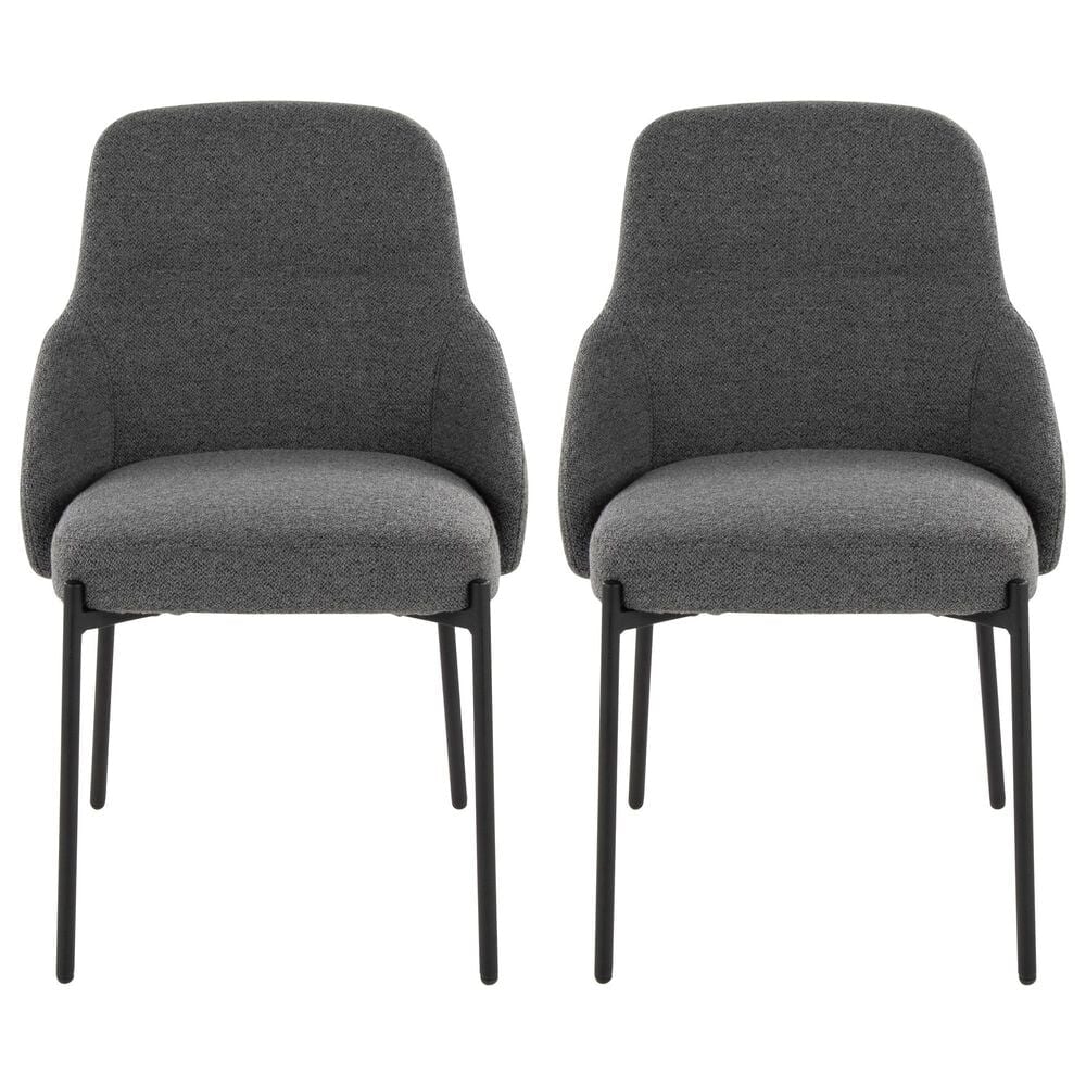 Lumisource York Side Chair with Dark Grey Upholstered in Black &#40;Set of 2&#41;, , large
