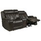 Interlochen Leather Power Reclining Console Loveseat in Boston Charcoal, , large