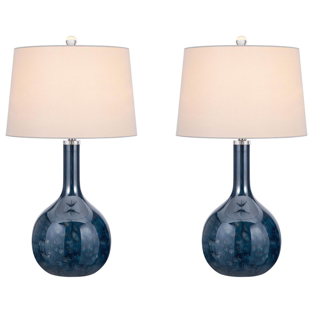 Cal Lighting Nivala Table Lamp in Antique Blue Luster &#40;Set of 2&#41;, , large
